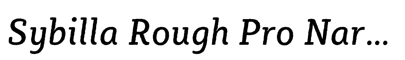 Sybilla Rough Pro Narrow Regular Italic